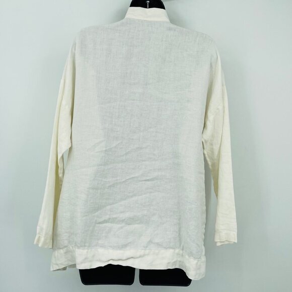 Babette Women's Linen Lagenlook Chore Coat Size‎ S 2X Snap Front Pockets - Picture 2 of 11